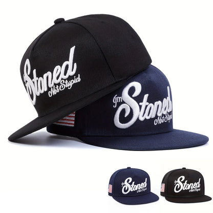Unisex Stoned Letter Embroidery Hip Hop Snapback Cap
