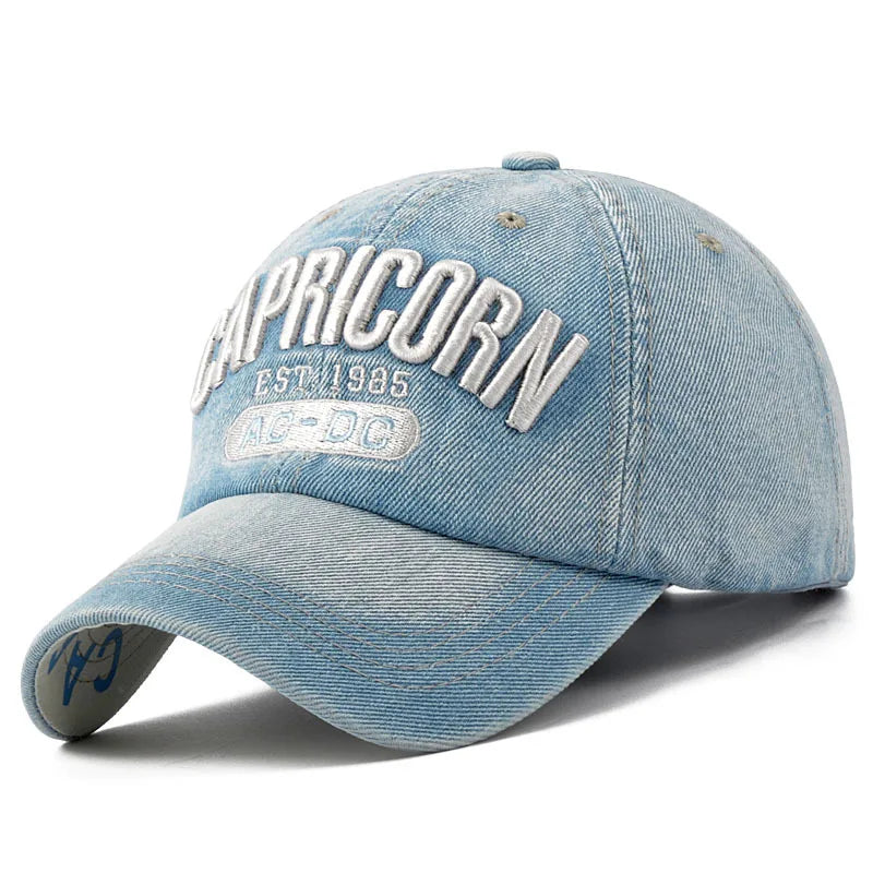 Summer Fishing Embroidered Letter Sun Baseball Cap