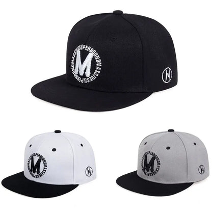 Letter Embroidered Snapback Hip Hop Baseball Hat