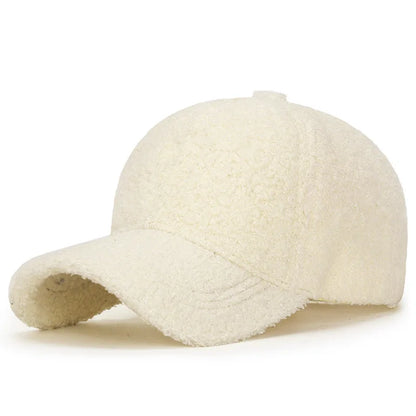 Winter Lamb Wool Solid Baseball Cap