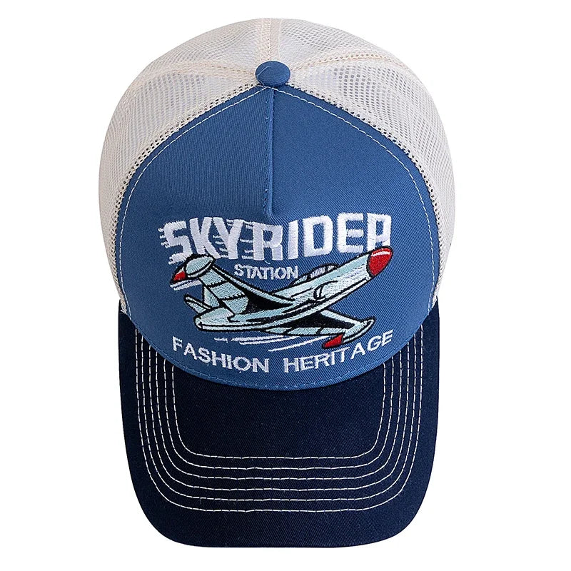 Sky Rider Embroidered Breathable Mesh Baseball Cap