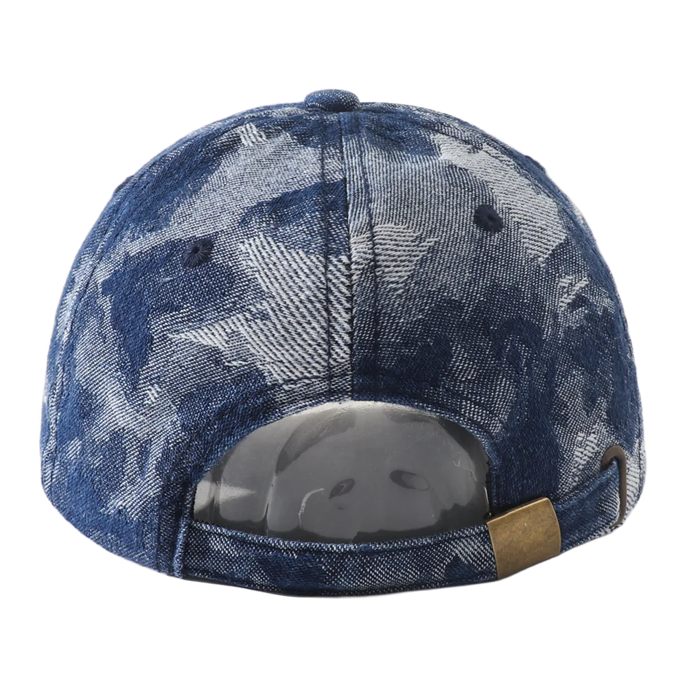 Vintage Distressed Denim Hip Hop Streetwear Baseball Cap