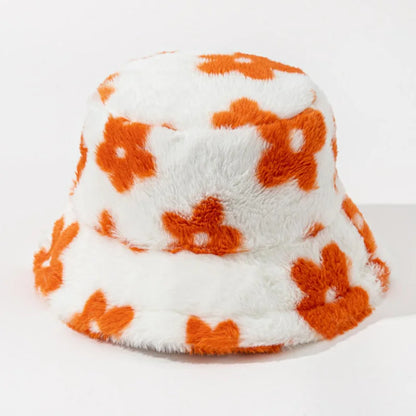 Stamp Print Warm Bucket Hat