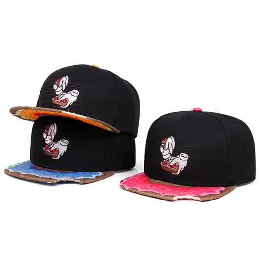 Cartoon Doughnut Game Controller Snapback Cap