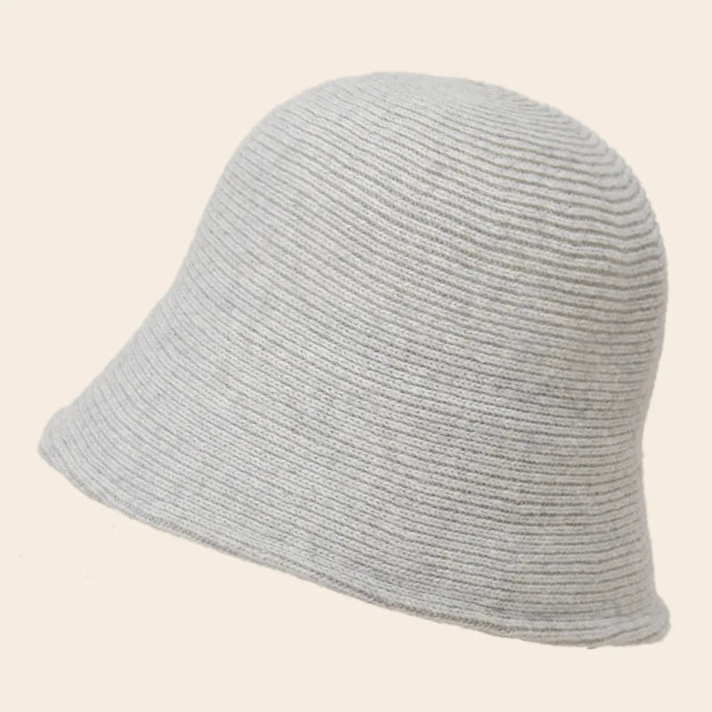 Korean Retro Knitted Winter Bucket Hat