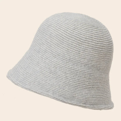 Korean Retro Knitted Winter Bucket Hat