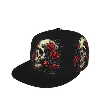 Gothic Rose Skull Hip Hop Snapback Cap