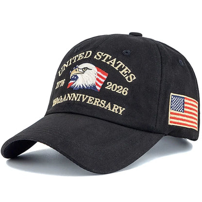 American 250th Anniversary Eagle Embroidered Baseball Cap