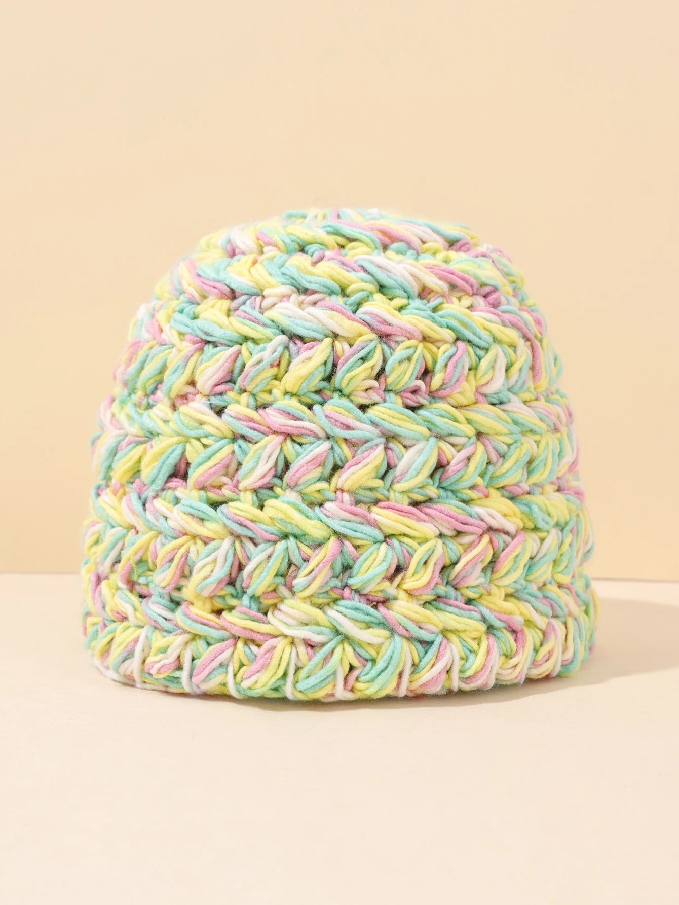 Vintage Pink Handmade Crochet Winter Bucket Hat