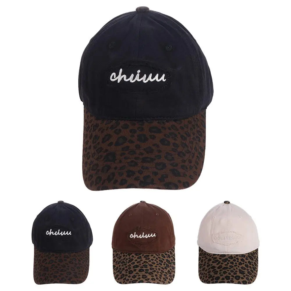 Leopard Embroidered Cotton Y2K Baseball Cap
