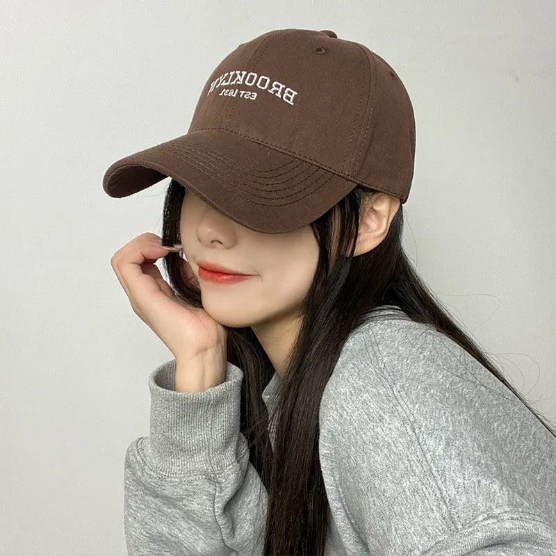 Retro Letters Cotton Ponytail Baseball Cap