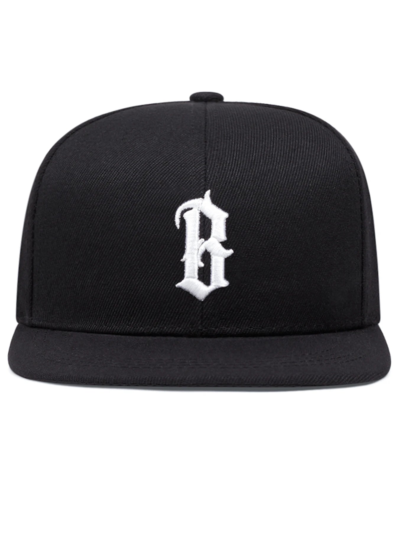 B Gothic Embroidered Flat Brim Baseball Cap