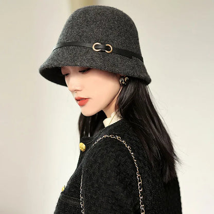 Thick Wool Plush Winter Bucket Hat