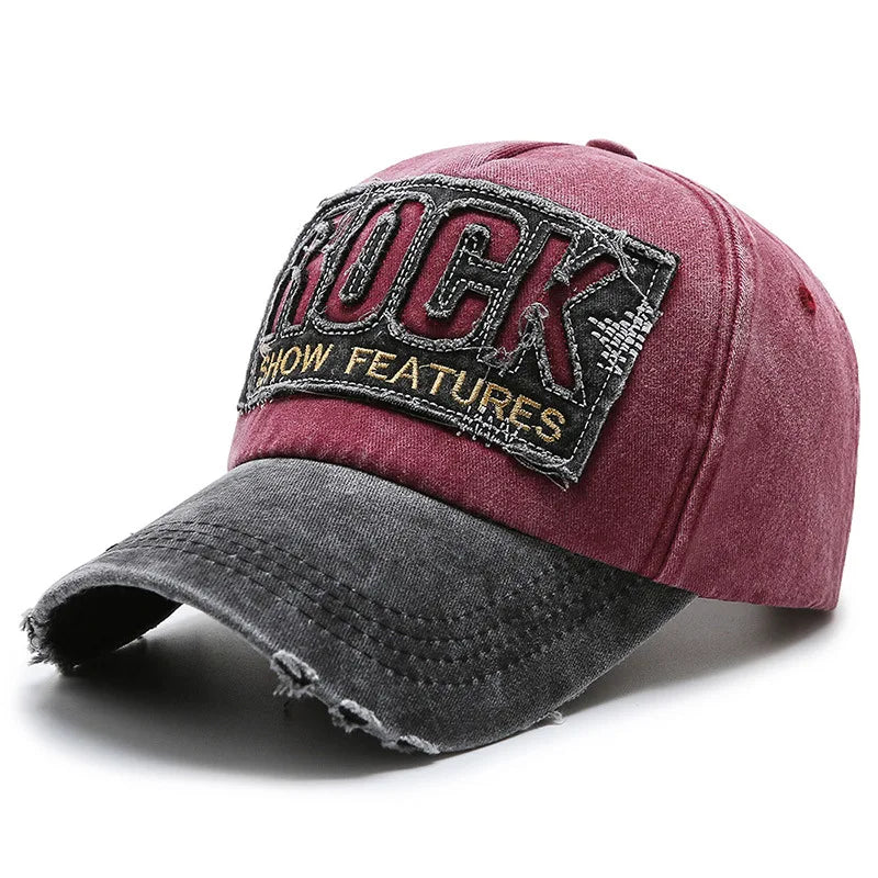 Korean Washed Letter Shabby Denim Baseball Cap