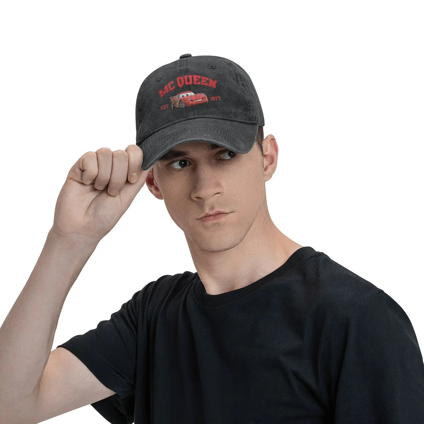 Lightning McQueen Cars Red Washed Trucker Baseball Cap