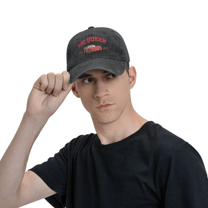 Lightning McQueen Cars Red Washed Trucker Baseball Cap