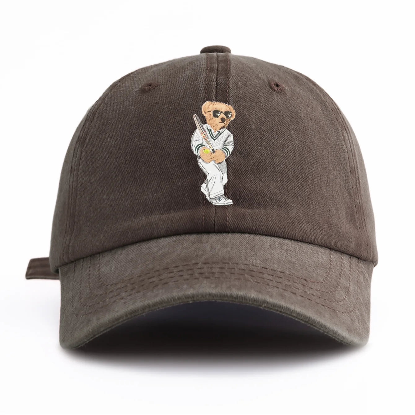 Minimalist Bear Print Retro Baseball Cap