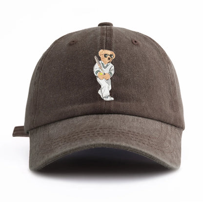 Minimalist Bear Print Retro Baseball Cap
