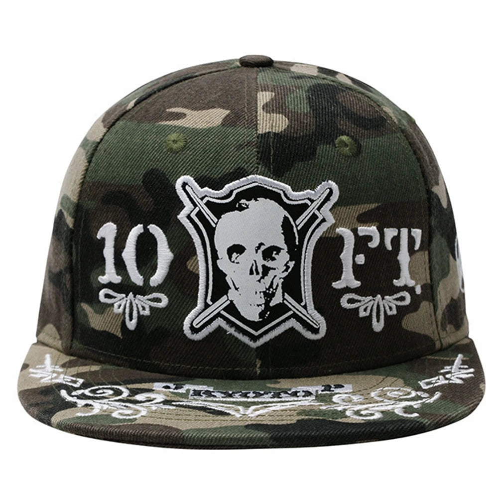 Camouflage Skull Hip Hop Snapback Cap
