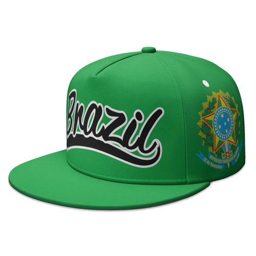 Custom Brazil Flag Flat-Brim Hip-Hop Snapback