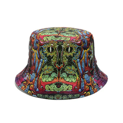 Flowerpower Vintage Punk Reversible Bucket Hat