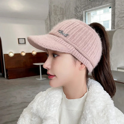 Knitted Velvet Lined Winter Baseball Cap