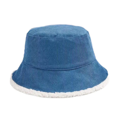 Children Double Sided Lamb Wool Bucket Hat