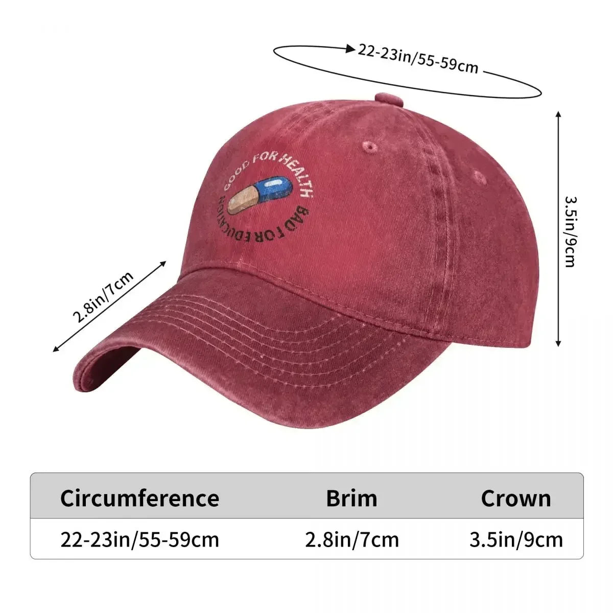 Akira Curious Pill Vintage Denim Baseball Cap