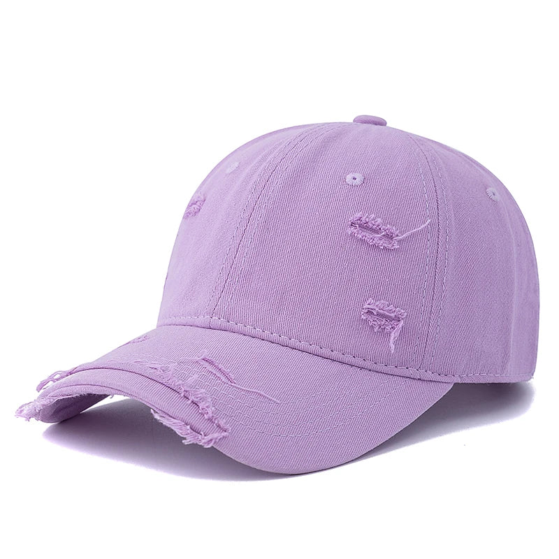 Washed Cotton Retro Distressed Baseball Cap