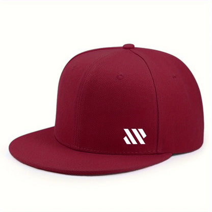 White Logo Unisex Flat Brim Travel Cap