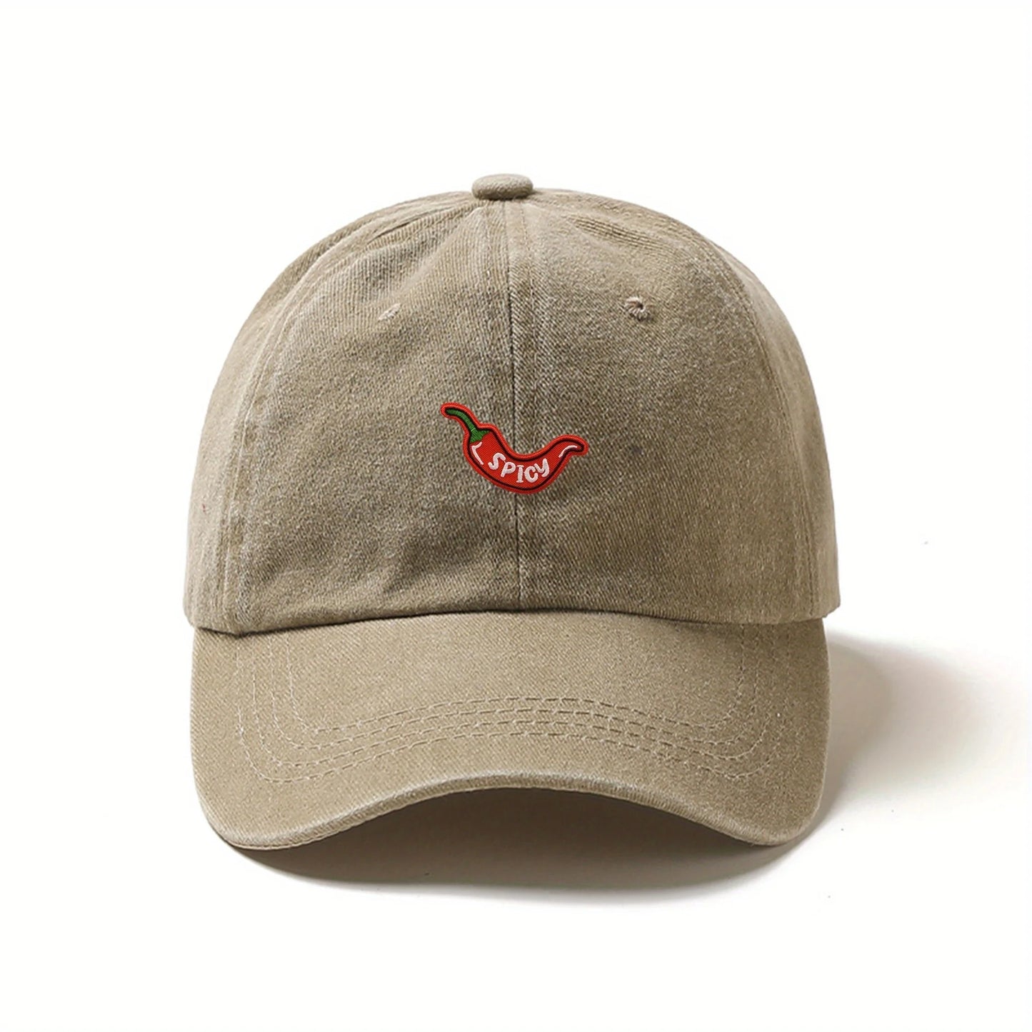 Retro Washed Chili Pepper Embroidery Baseball Cap