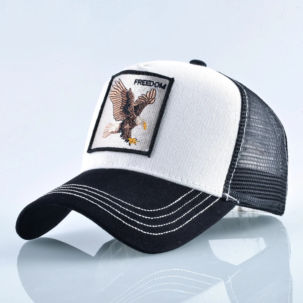 Fashion Trucker Caps With Embroidery Goat Patch