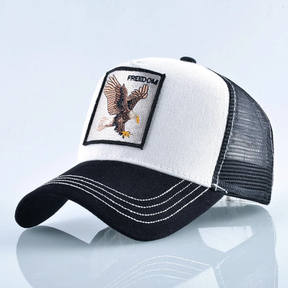 Fashion Trucker Caps With Embroidery Goat Patch