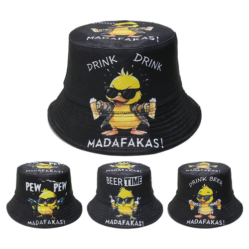 Gun Duck Pattern Bucket Hat