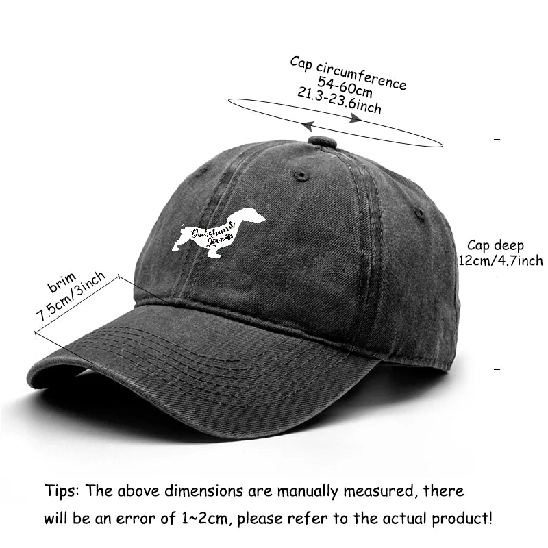 Dachshund Dog Adjustable Cotton Outdoor Baseball Cap