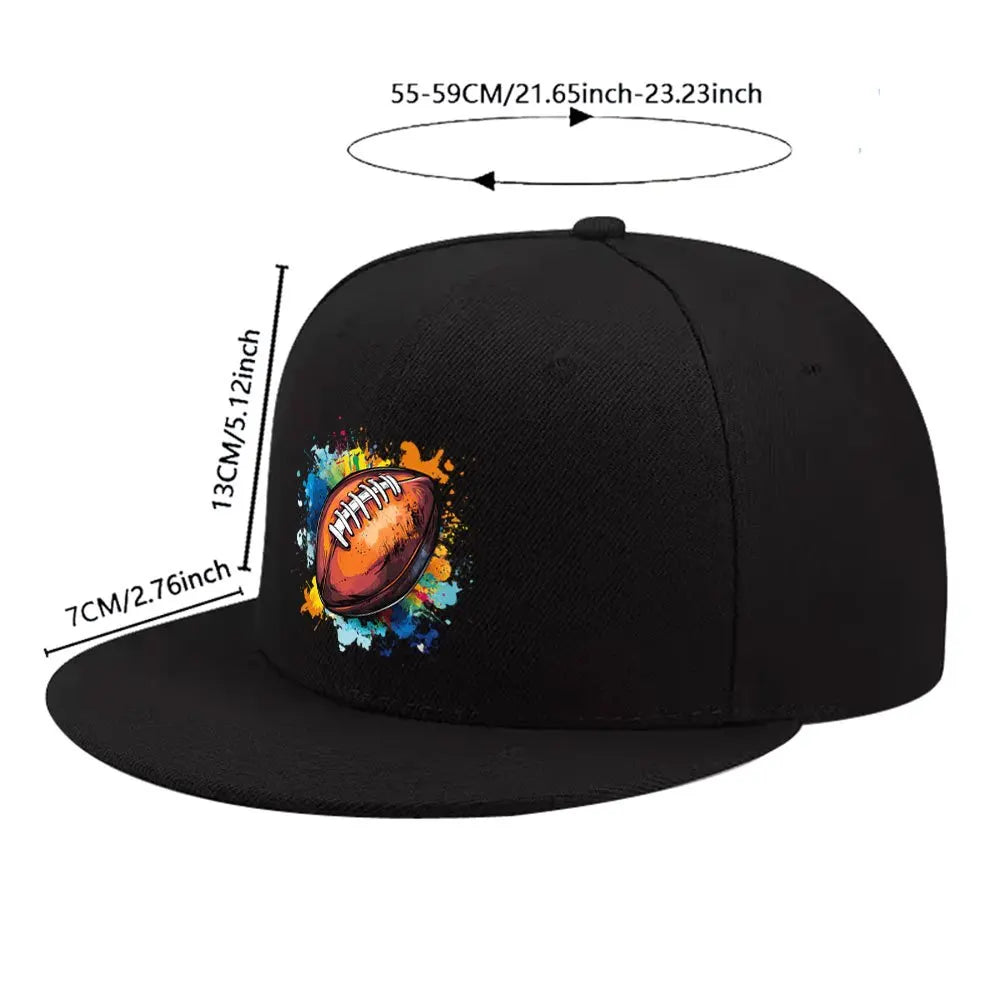 American Football Splatter Graphic Snapback Cap