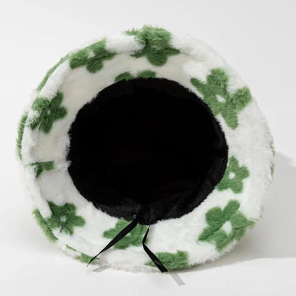 Stamp Print Warm Bucket Hat