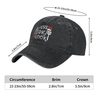 Kiss The Cook Funny Quote Cotton Baseball Cap