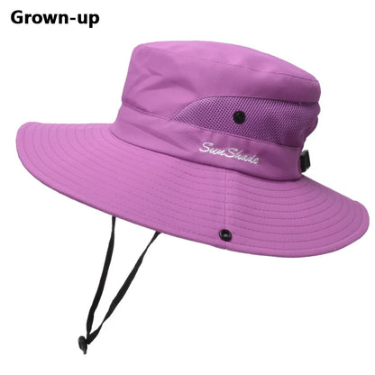 Summer Foldable Breathable Ponytail Mask Bucket Hat
