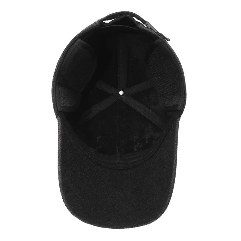 Winter Fleece Lined Windproof Earflap Baseball Cap