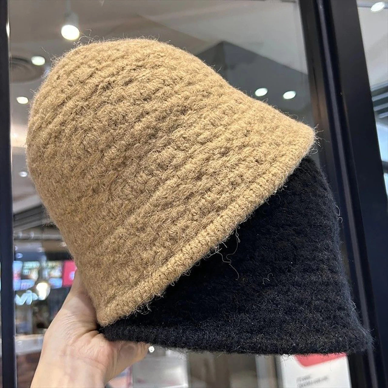 Korean Warm Solid Wool Bucket Hat