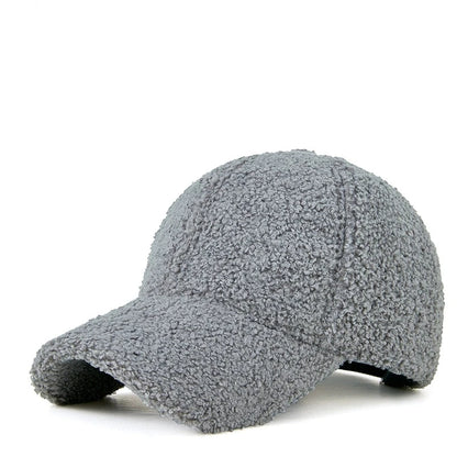 M Label Lamb Wool Baseball Cap