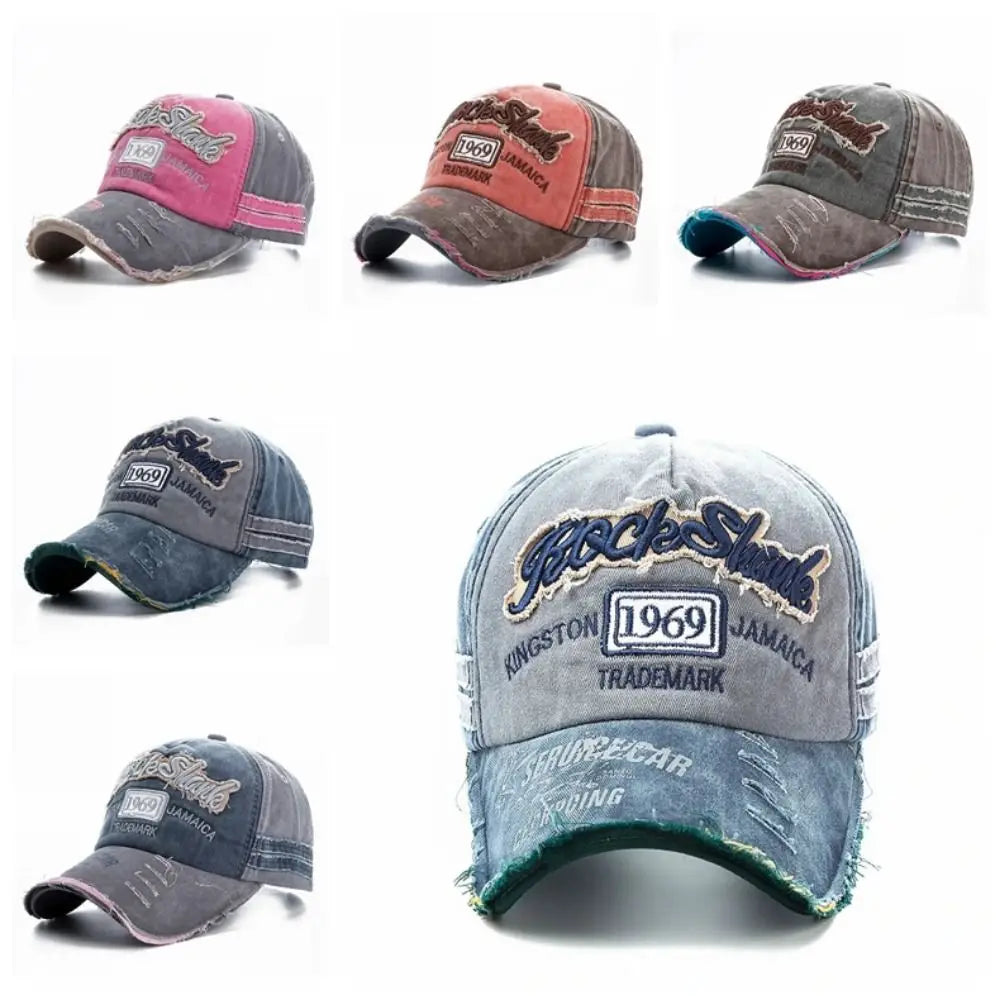 Vintage 1969 Letter Denim Baseball Cap
