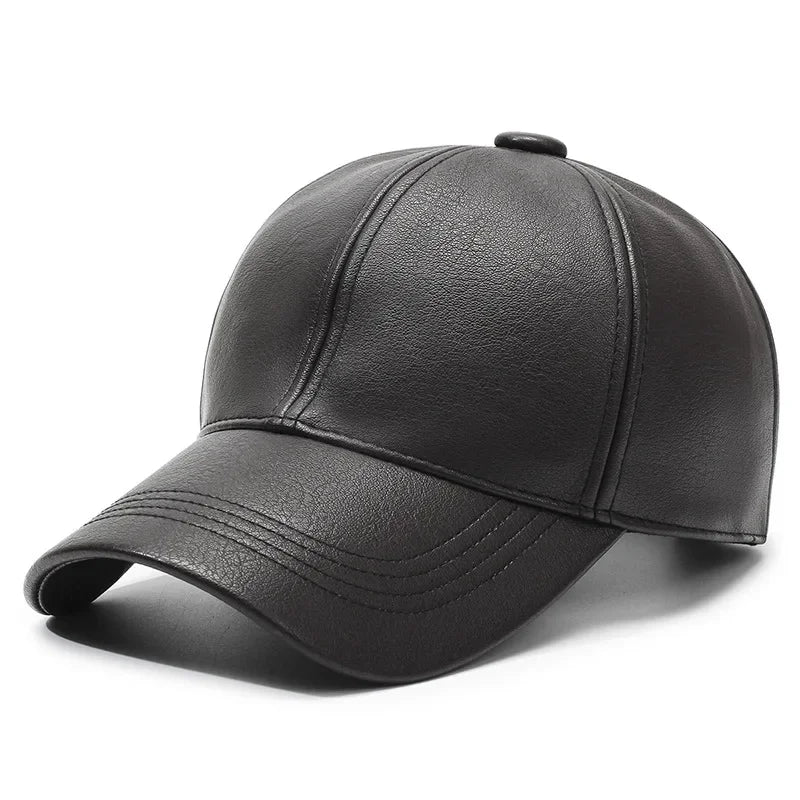 Classic Leather Winter Baseball Cap