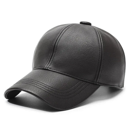 Classic Leather Winter Baseball Cap