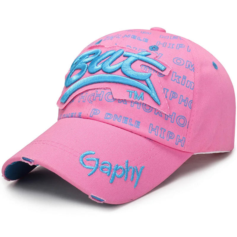 Broken Hole Bat Embroidered Hip Hop Baseball Cap