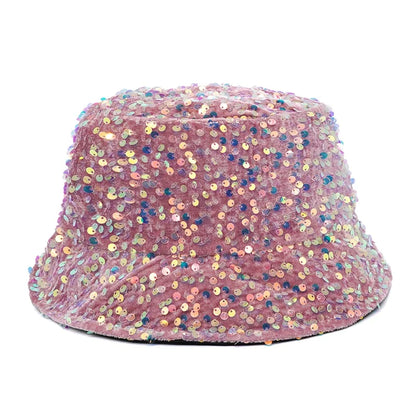 Glitter Sequin Foldable Windproof Bucket Hat