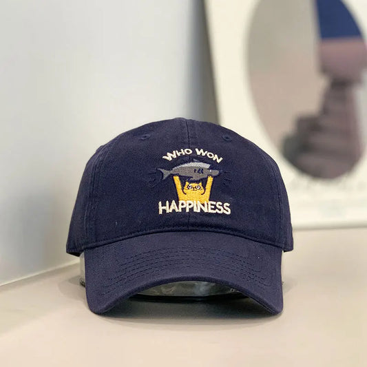 Cat Fish Embroidery Unisex Baseball Cap