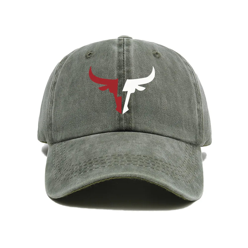Unisex Vintage Bull Head Print Baseball Cap