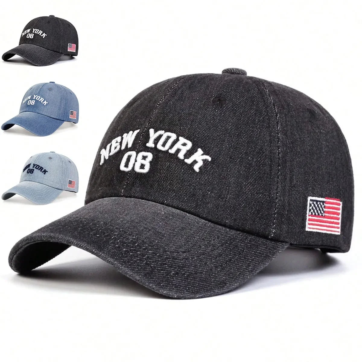Unisex NEW YORK Letter Embroidery Cowboy Baseball Caps